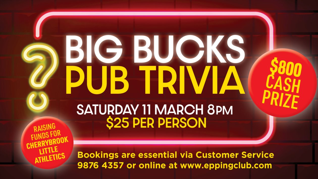 $800 WILL BE WON - SATURDAY 11 MARCH