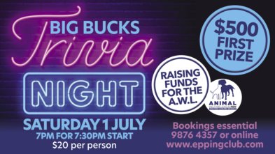Big Bucks Trivia - Saturday 1 July 